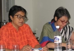 Dr. Suman Sahai (left)and Ms Preeti Gill, AC members at the  meeting