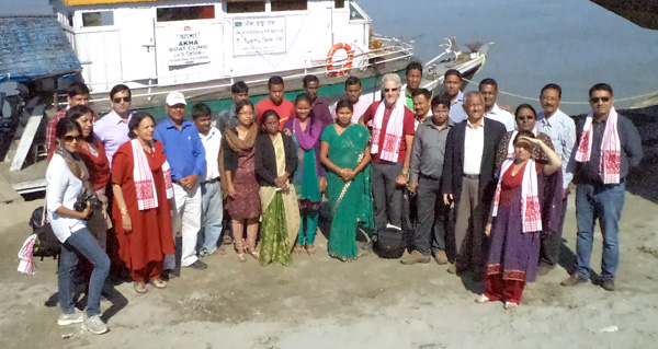 Unicef team led by Mr. Louis George Arsenault, UNICEF Representative in India with “Akha” in Dibrugarh at Nagajuri Ghat