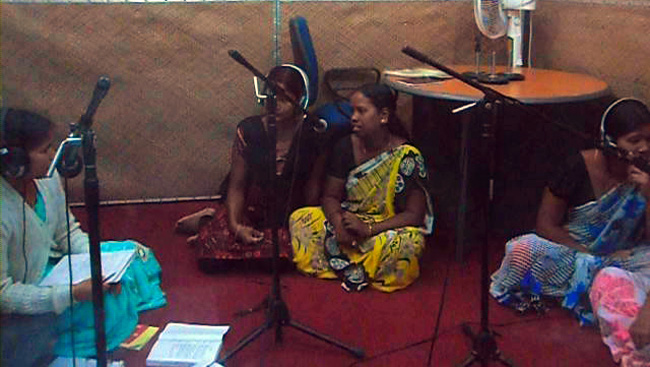 Recording the programme on Gram sabha