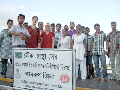 Anna (left in red) and Christina with the Kamrup health team