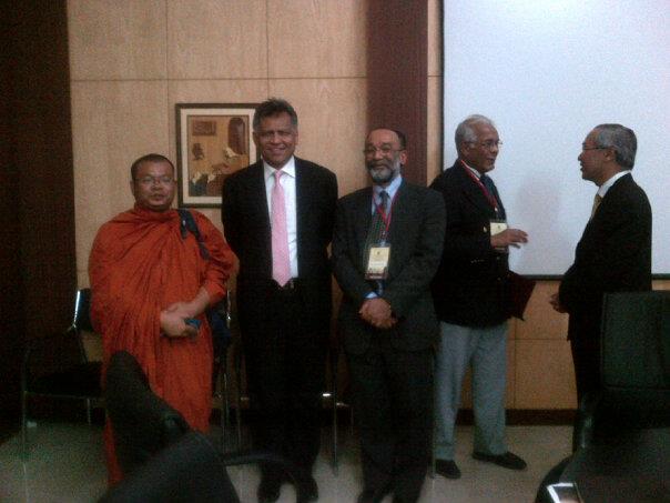 Dr. Surin Pitsuwan, former Secretary General of ASEAN and former Thailand foreign minister, with SanjoyHazarika  after an electrifying address on Building a New Asia at the NE Centre's international conf on The Eastern Himalaya, climate change, livelihoods and poverty at Jamia Millia Islamia. 