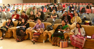 BUILDING BRIDGES: Human Rights & Women's Issues in Northeast and beyond...a section of the audience at Cotton College auditorium, Guwahati 
