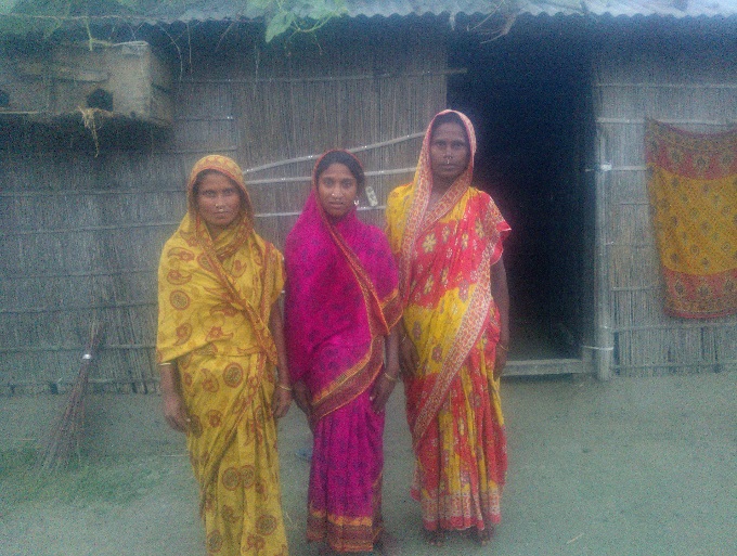 Left to right- Saimona, 26,  mother of 2, Joyful Nessa, 27, mother of 4 children and Anna Khatun 28 years old with 3 children. whether they should go for it or not.