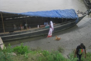 The boat hired for the flood relief camp on 12th June, 2015