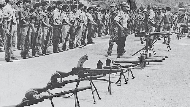Naga insurgents surrender to the then Nagaland governor BK Nehru, 1973. The Nagas, one of the most robust, reflective and remarkable communities in south Asia, have challenged every Indian government since Independence through a war of weapons, ideas and words. (Picture credits: PIB)