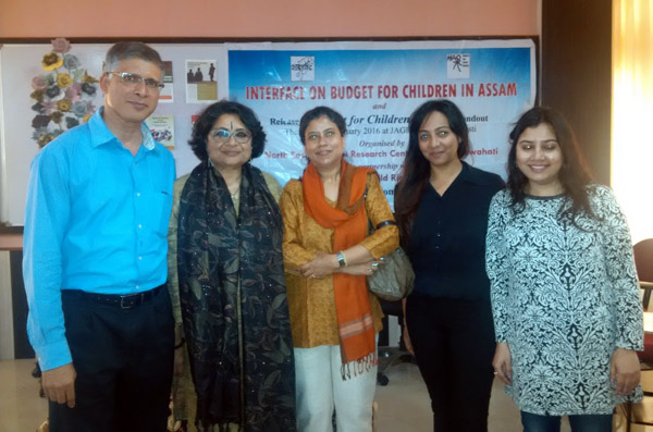Melvil Pereira, Director NESRC, Enakshi Ganguly Thukral, HAQ: Centre for Child Rights, Bhaswati Goswami,C-NES and Binita Kakoti, Researcher, NESRC at the interface