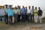 The Dhemaji Boat Clinic team with Mr Chaman Lal (standing middle in blue T shirt)and Ashok Rao, Programme Manager, C-NES at Maijan Ghat, Dibrugarh.