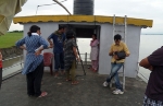 Interviewing a nurse on board SB Nahor, the Jorhat Boat Clinic
