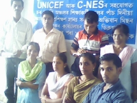 Teachers training in Dibrugarh district for bridge courses and feeder school teachers organized by C-NES in collaboration with Assam Sarba Shiksha Abhigyan (SSA) in September 2008.