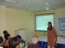 Preety Rajbhonshi, State Programme Manager,NRHM Assam, giving an overview of NRHM\'s programmes and activities at the meeting