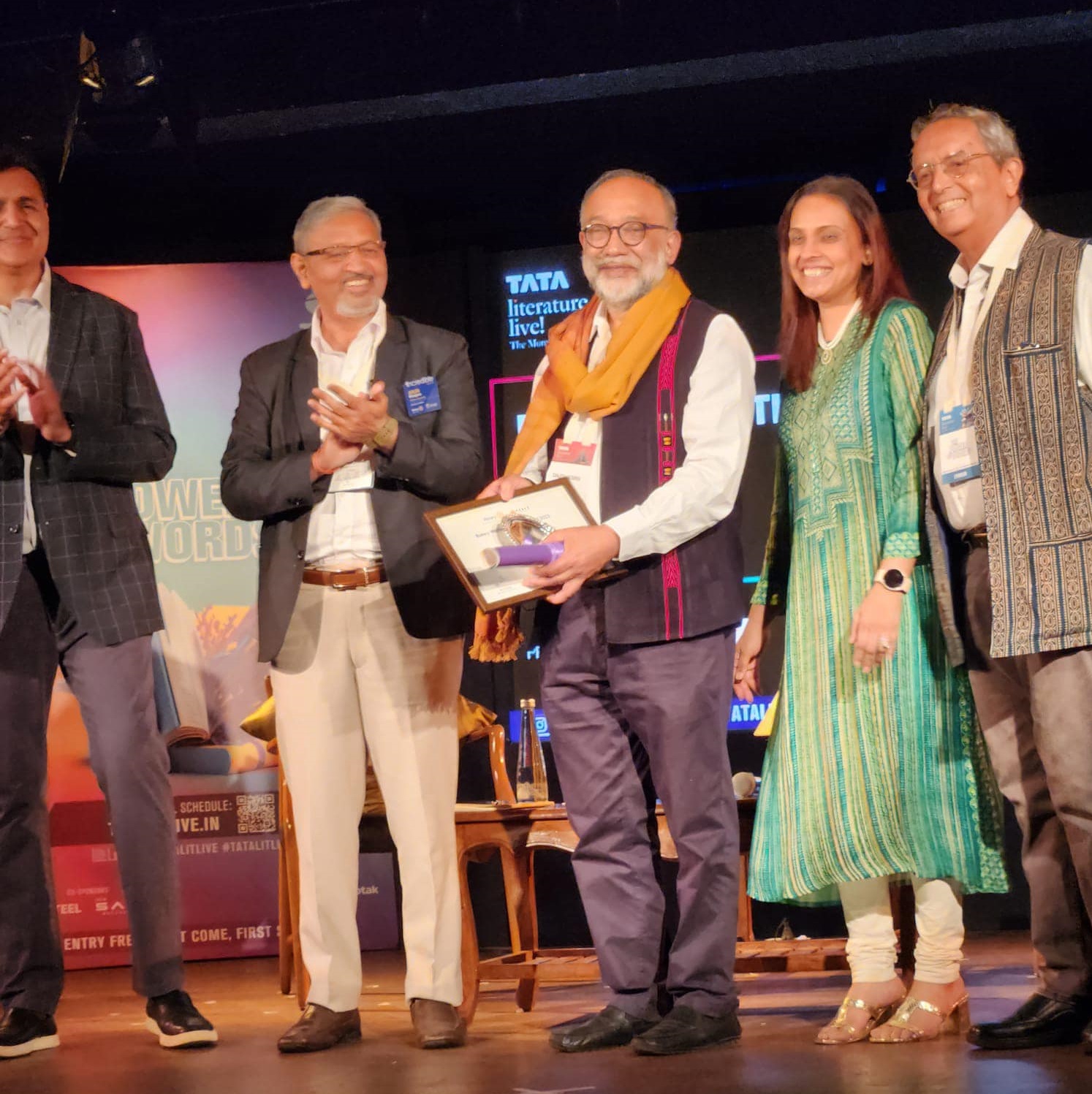 Sanjoy Hazarika being awarded the Rotary Writing For Peace Award 2023