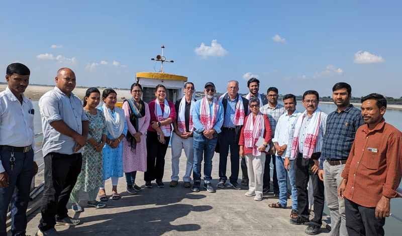 The Trustees And Members Of PMU Accompanying The Kamrup Boat Clinic To A Health Camp At Bhogerdia Island Village On 21st November 2023.